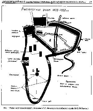 Карта-схема Лисогірської фортеці у Києві.